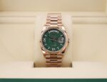 Rolex Day-Date 36 mm President Rose Gold Green Aventurine Diamond Dial Fluted Bezel - 128235 - 图片 2