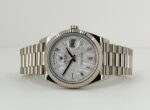 Rolex White Gold Day-Date 40 Watch - Fluted Bezel - Meteorite Baguette Diamond Dial - President Bracelet - 228239 mtdp - 图片 4
