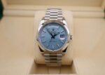 Rolex Day-Date 40 Platinum Ice Blue Diagonal Motif Dial & Smooth Bezel President Bracelet 228206 - - Image 2