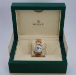 Rolex Yellow Gold Day-Date 36 Watch - Fluted Bezel - Mother-of-Pearl Diamond Dial - President Bracelet - 128238 mdp - Image 3