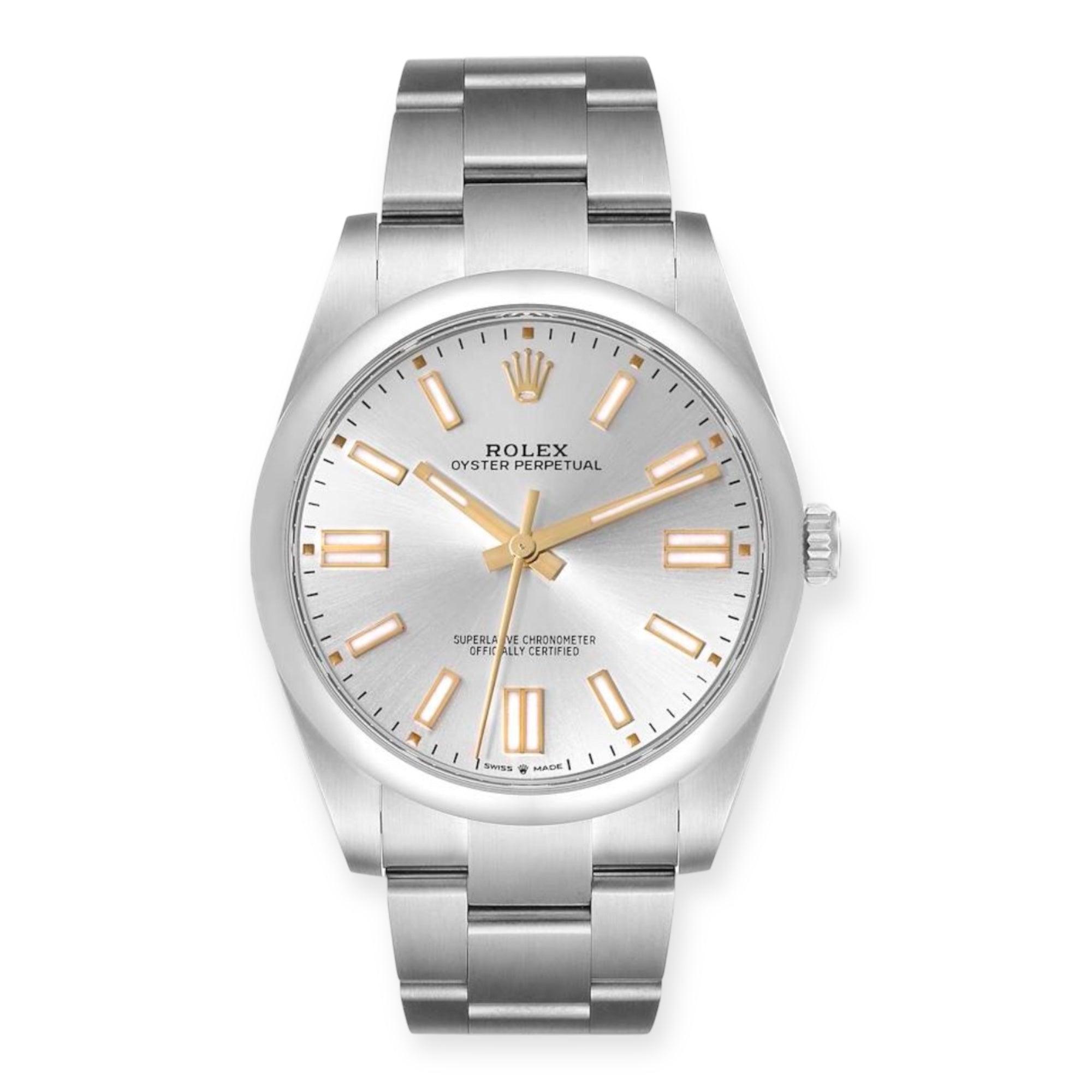 6A35F223-76A4-460D-B646-367C1DACCCFC.jpg Rolex Oyster Perpetual 41 Silver Dial Steel Mens Watch 124300 - Image 1