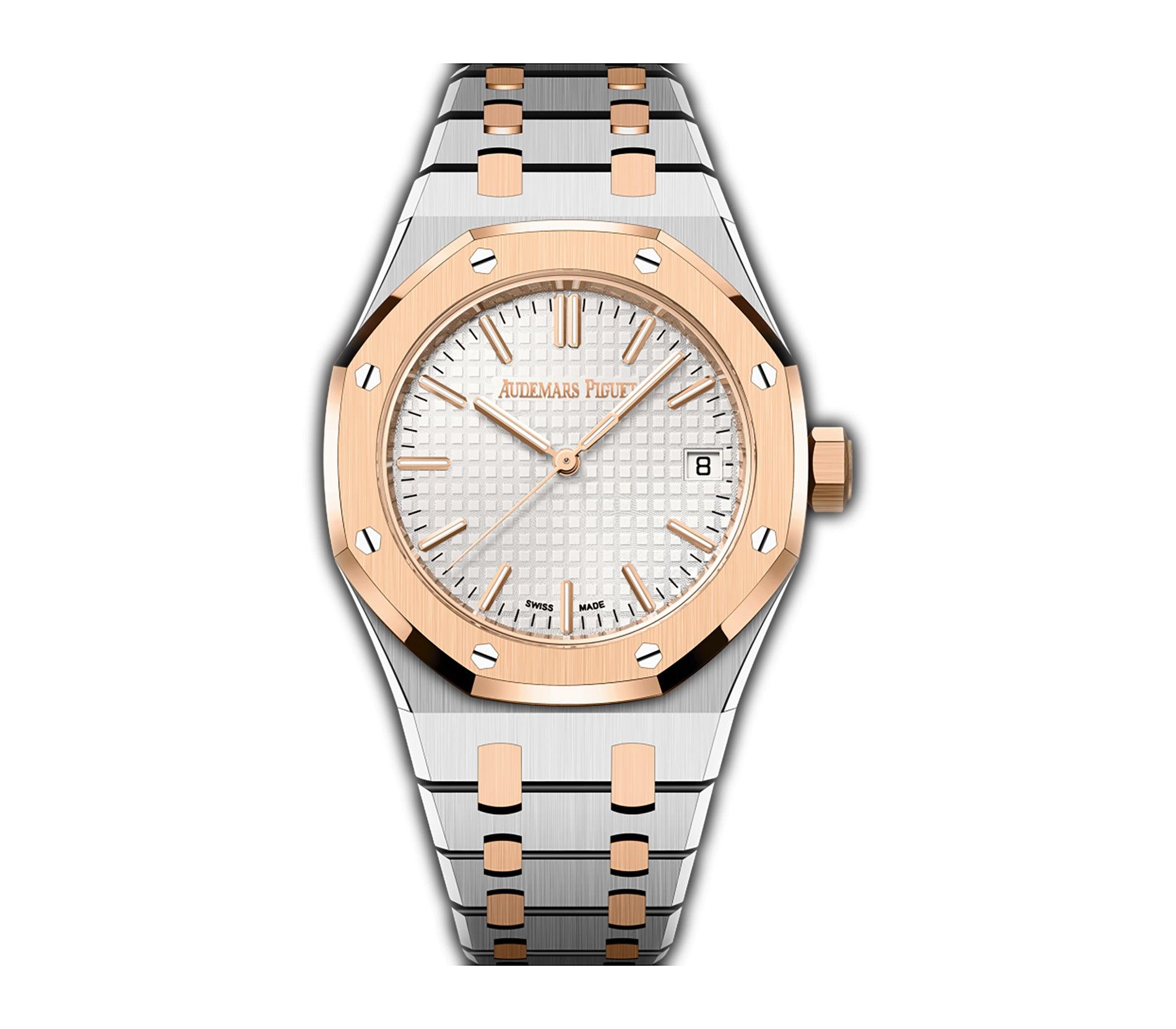 AP-15550SR.jpg 37mm Stainless Steel and 18k Rose Gold Silver Dial Automatic - Image 1