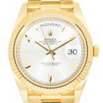 Rolex 18k Yellow Gold Day-Date 40mm, 228238 Silver Roman Dial and President Bracelet - Image 2