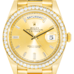 Rolex 18k Yellow Gold Day-Date 40mm, 228348RBR Factory Diamond Bezel and President Bracelet - Image 2