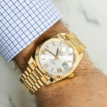 Rolex 18k Yellow Gold Day-Date 40mm, 228238 Silver Roman Dial and President Bracelet - Image 5