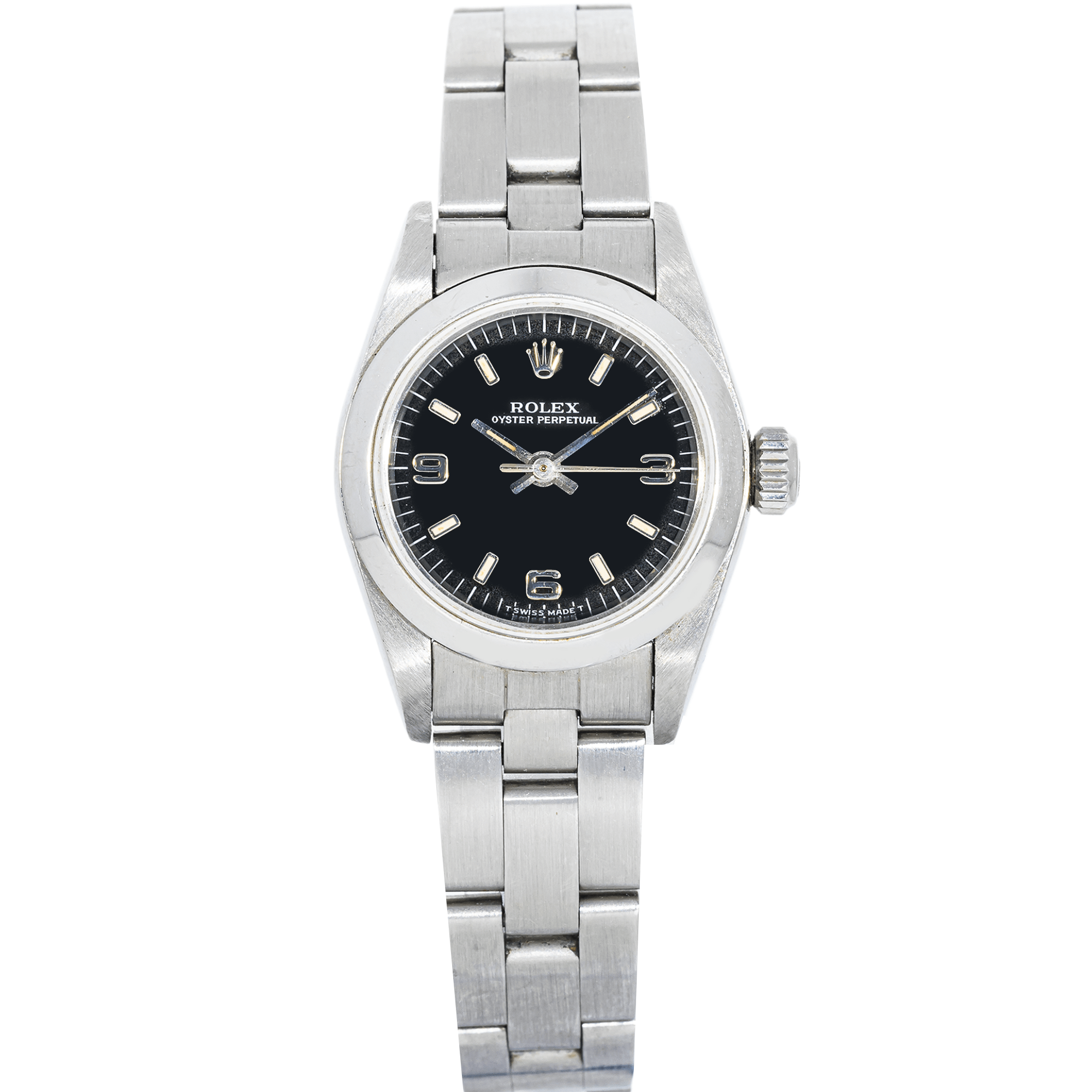 IMG_7310.png Rolex Oyster Perpetual Date Ref. 67180 – Black Arabic Numeral Dial – Steel - Image 1