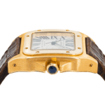 Cartier Santos Large Rose Gold Mens Watch WGSA0019 with Brown Leather Bracelet - Image 3