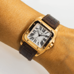 Cartier Santos Large Rose Gold Mens Watch WGSA0019 with Brown Leather Bracelet - Image 5