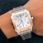Cartier Santos W2SA0008 43mm White Dial With Two Tone Bracelet - Image 2