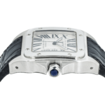 Cartier Santos XL Stainless Steel Automatic Watch – 38mm Leather Strap - Image 4