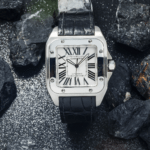 Cartier Santos XL Stainless Steel Automatic Watch – 38mm Leather Strap - Image 6