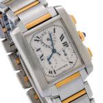 Cartier Tank Française Chronograph W51004Q4 28mm White Dial With Stainless Steel and Yellow Gold Bracelet - Image 2