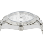 Rolex 18K White 41mm Gold Day-Date II with Silver Baguette and Diamond Dial, President Braclet - Image 3
