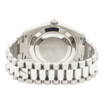 Rolex 18K White 41mm Gold Day-Date II with Silver Baguette and Diamond Dial, President Braclet - Image 4