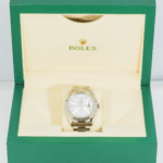 Rolex 18K White 41mm Gold Day-Date II with Silver Baguette and Diamond Dial, President Braclet - Image 7