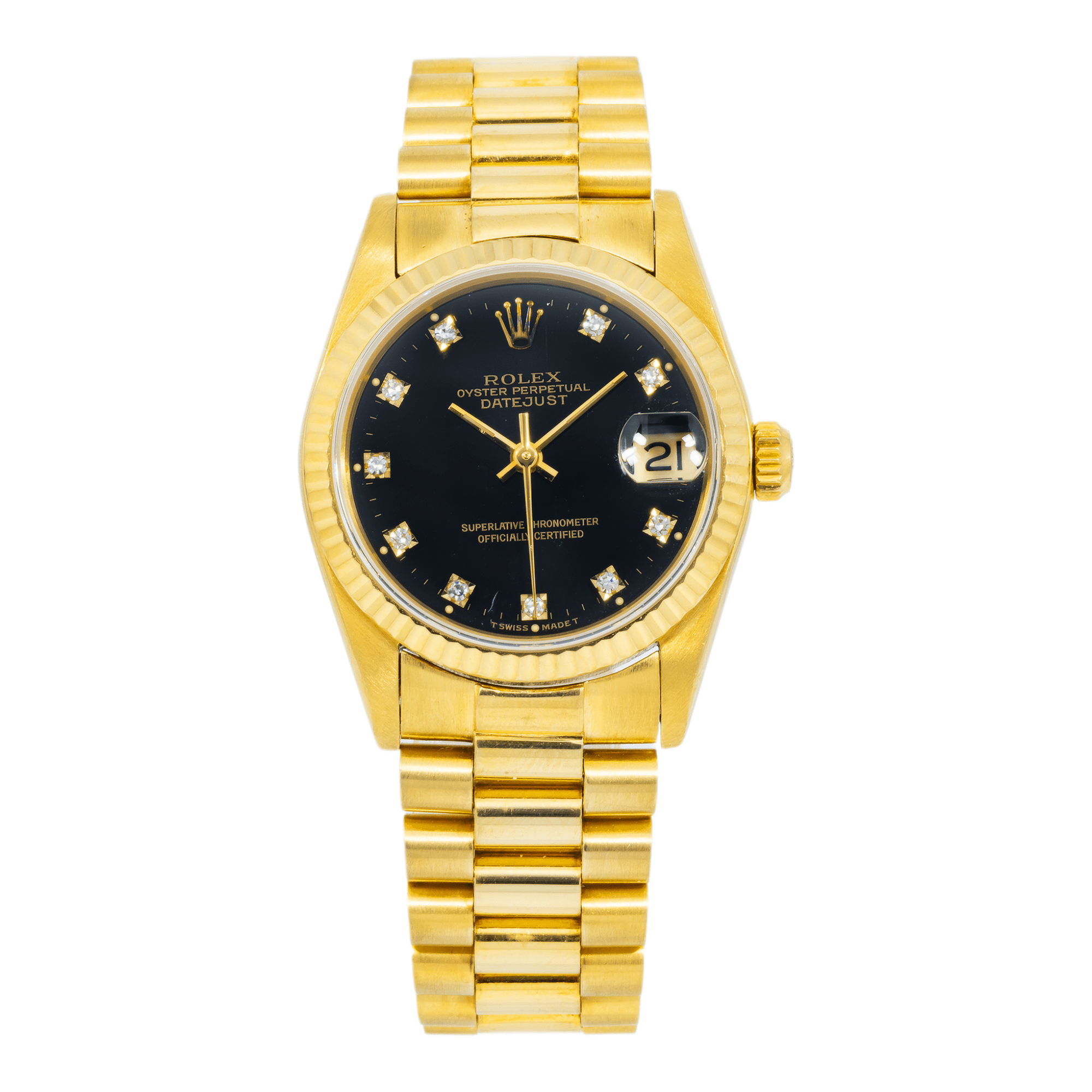 Pre-Owned-Rolex-18K-Yellow-Gold-Datejust-68278-with-President-Bracelet-JD-Watches-NY.png Rolex 18K Yellow Gold Datejust 68278 with President Bracelet - Image 1
