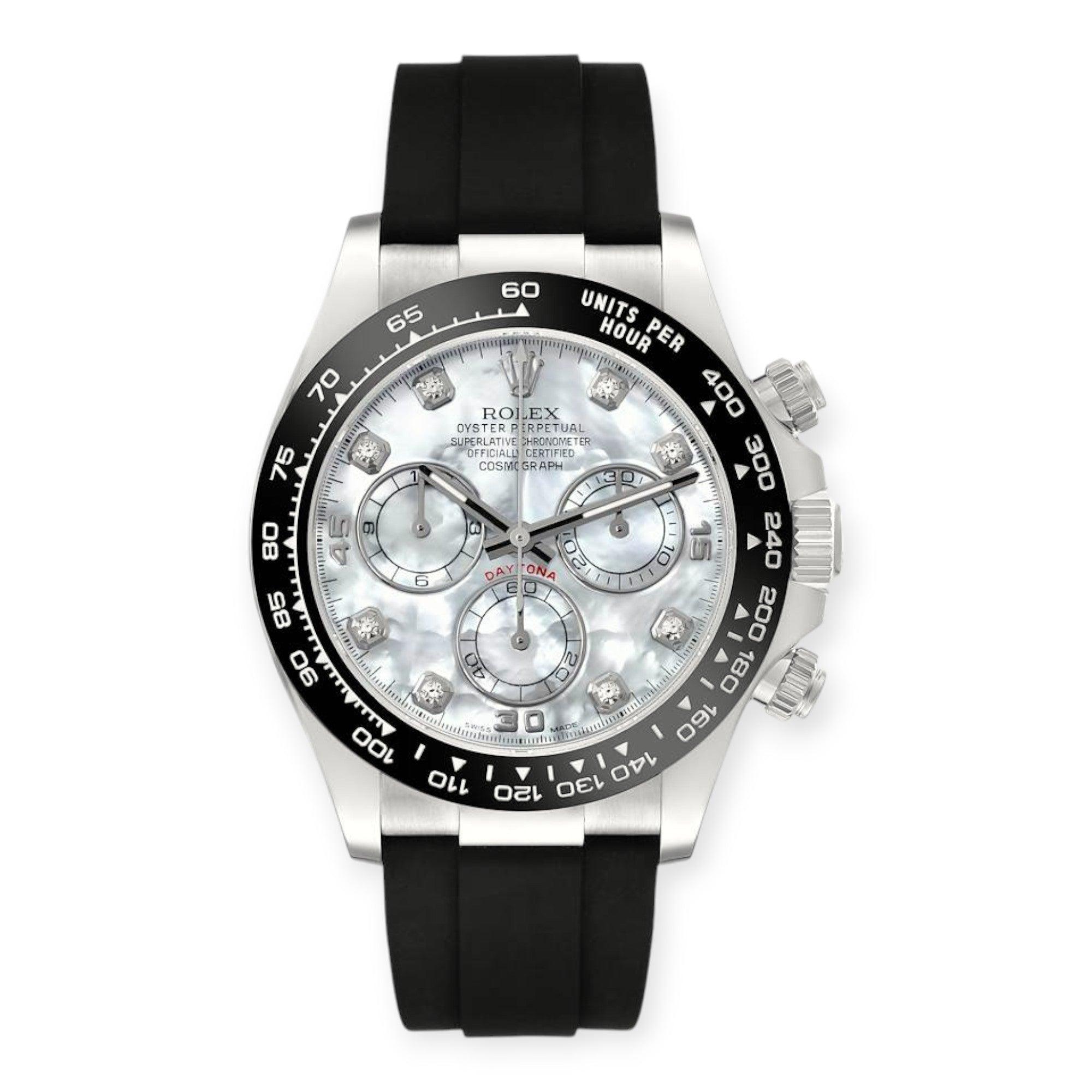 Pre-Owned-Rolex-Cosmograph-Daytona-116519-Oysterflex-White-Gold-Mother-Of-Pearl-Diamond-Dial-Mens-Watch-JD-Watches-NY.jpg Rolex Cosmograph Daytona 116519 Oysterflex White Gold Mother Of Pearl Diamond Dial Mens Watch - Image 1