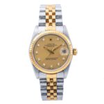 Rolex Datejust 31MM 68273 Stainless Steel and Yellow Gold Original Champagne Diamond Dial Jubilee Bracelet