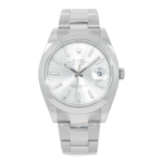 Rolex Datejust 41 Sliver Dial 126300 Smooth Bezel Steel Mens Watch