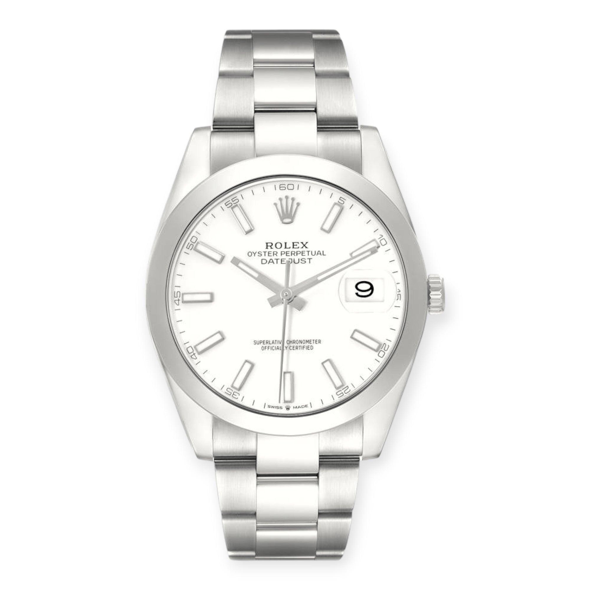 Pre-Owned-Rolex-Datejust-41-White-Dial-126300-Smooth-Bezel-Steel-Mens-Watch-JD-Watches-NY.jpg Rolex Datejust 41 White Dial 126300 Smooth Bezel Steel Mens Watch - Image 1
