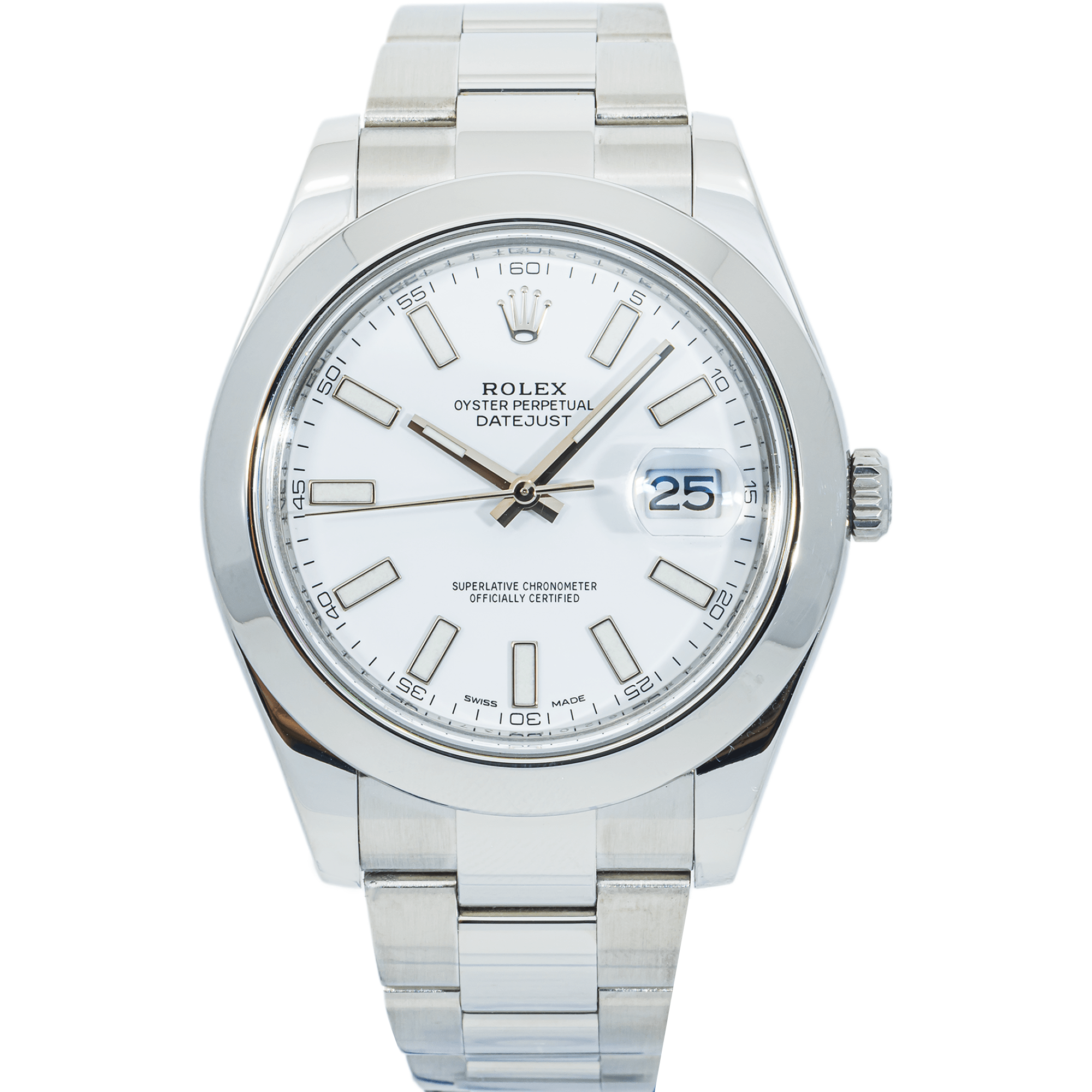 Pre-Owned-Rolex-Datejust-II-116300-White-Dial-41mm-Stainless-Steel-JD-Watches-NY.png Rolex Datejust II 116300 White Dial 41mm Stainless Steel - Image 1