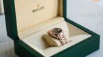 Rolex Day-Date 40 Chocolate Diagonal Motif Dial & Fluted Bezel 18K Everose Gold President 228235 - Image 7