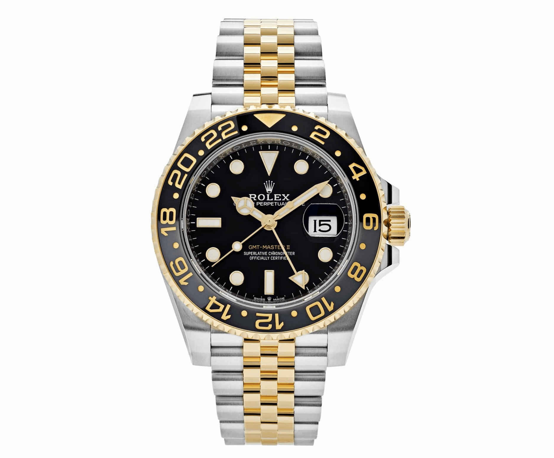 Pre-Owned-Rolex-GMT-Master-II-126713GRNR-40mm-Black-Dial-with-Stainless-Steel-Yellow-Gold-Jubilee-Bracelet-Year-2023-to-2025-JD-Watches-NY.png Rolex GMT-Master II 126713GRNR – 40mm Black Dial with Stainless Steel & Yellow Gold Jubilee Bracelet (Year 2023 to 2025) - Image 1