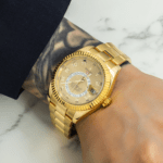 Rolex Sky-Dweller 326938 42mm 18k Yellow Gold Champagne Dial Oyster Bracelet Men’s Watch (Years 2010 to 2015) - Image 6
