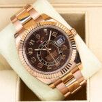 Rolex Sky Dweller Rose Gold 326935 Brown Arabic Dial Oyster Bracelet - Image 3