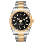 Rolex Sky Dweller Stainless Steel and Yellow Gold Jubilee Bracelet Black Dial 326933