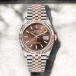 Rolex Steel and Everose Datejust 36 Watch 126231 Chocolate Index Dial - Jubilee Bracelet - Image 2