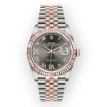 Rolex Steel and Everose Datejust 36 Watch 126231 Dark Rhodium Roman Dial - Jubilee Bracelet