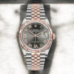 Rolex Steel and Everose Datejust 36 Watch 126231 Dark Rhodium Roman Dial - Jubilee Bracelet - 图片 2