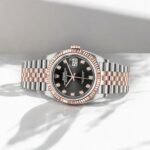 Rolex Steel and Everose Rolesor Datejust 36 Watch Black Diamond Dial - Jubilee Bracelet - 图片 2