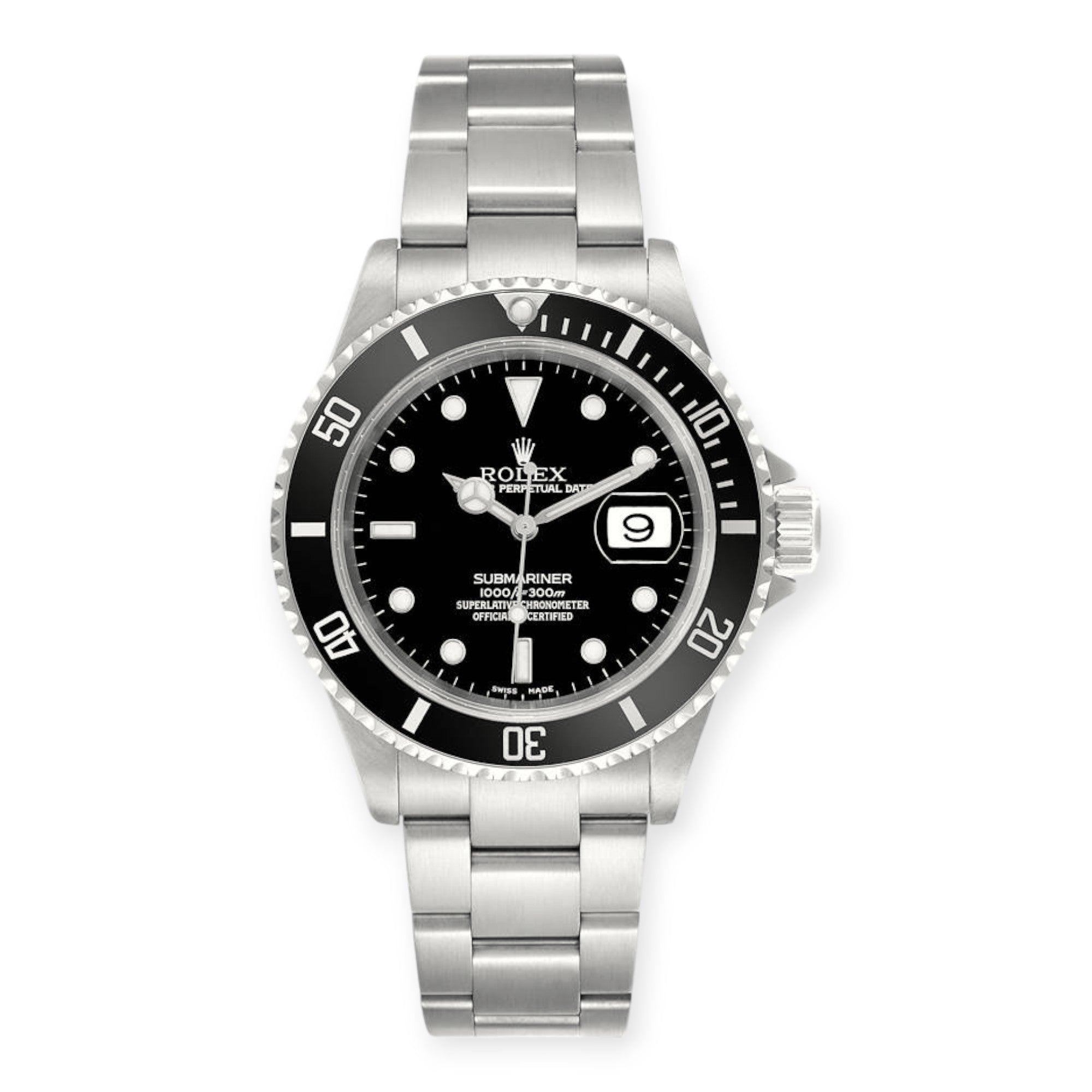 Pre-Owned-Rolex-Submariner-Date-40MM-Stainless-Steel-Black-Insert-Bezel-Black-Dial-16610-JD-Watches-NY.jpg Rolex Submariner Date 40MM Stainless Steel Black Insert Bezel Black Dial 16610 - Image 1