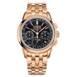 41mm Perpetual Calendar Chrono 18k Rose Gold Ebony Black Dial On Bracelet