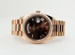 Rolex Day-Date 40 Rose Gold Chocolate Roman Dial & Fluted Bezel President Bracelet 228235 - - 图片 4