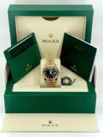 Rolex Day-Date 40 Yellow Gold Black Diagonal Motif Index Dial & Fluted Bezel President Bracelet 228238 - - Image 2