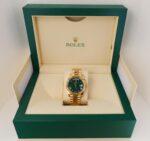Rolex Day-Date 40 Yellow Gold Watch - Fluted Bezel - Green Roman Dial - President Bracelet - 228238 grrp - Image 3