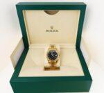 Rolex Day-Date II Yellow Gold 41mm Black Roman Fluted President Bracelet 218238 - Image 2