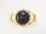 Rolex Day-Date II Yellow Gold 41mm Black Roman Fluted President Bracelet 218238 - Image 3