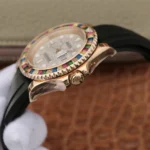 YACHT MASTER 1 GOLDEN DIAMOND BEZEL & DIAL RUBBER STRAP 40MM - Image 5