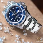 Rolex Submariner Date 116659 SABR 18k White Gold Diamonds Sapphires UNWORN - Image 7