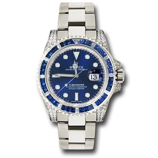 5c60d99f991d9bb2a84584b2fcb0df89.webp Rolex Submariner Date 116659 SABR 18k White Gold Diamonds Sapphires UNWORN - Image 1