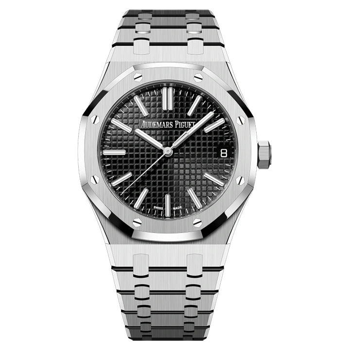 9a374ee3f6e831d6b962c7cad386e0fd.webp ROYAL OAK SERIES AUTOMATIC WINDING WATCH 5O ANNIVERSARY EDITION Ref. 15510ST.OO.1320ST.02 - Image 1