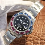 SUBMARINER SILVER BLUE / RED DIAMOND 40MM 116759 SAru-78209 - Image 6
