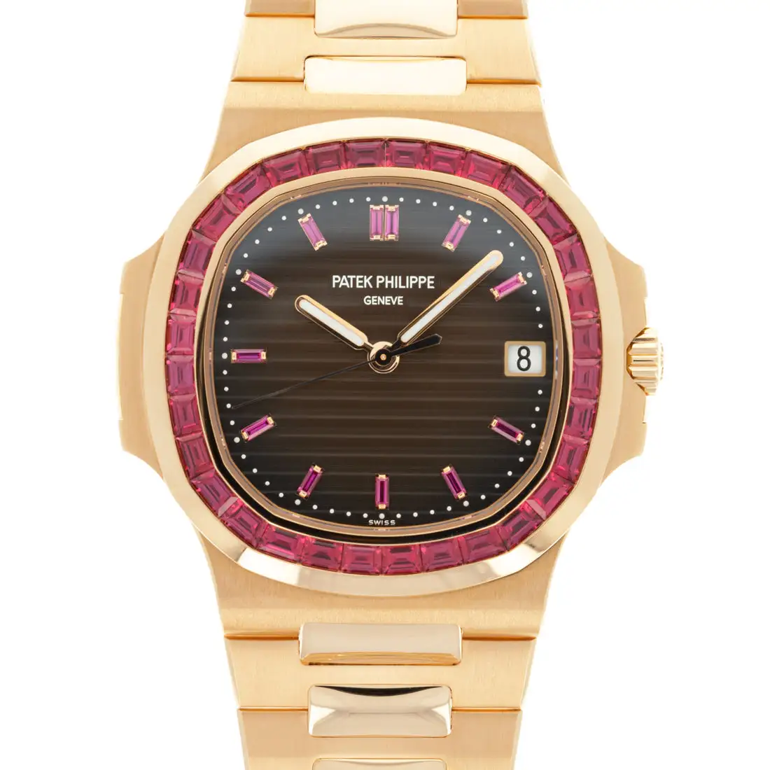 c89ef6de0819a7128f29c076879ea867.webp AAAAA-Patek Philippe Nautilus Rose Gold Brown Ruby Dial 40mm Ruby Bezel 5723/112R-001 – BRAND NEW - Image 1